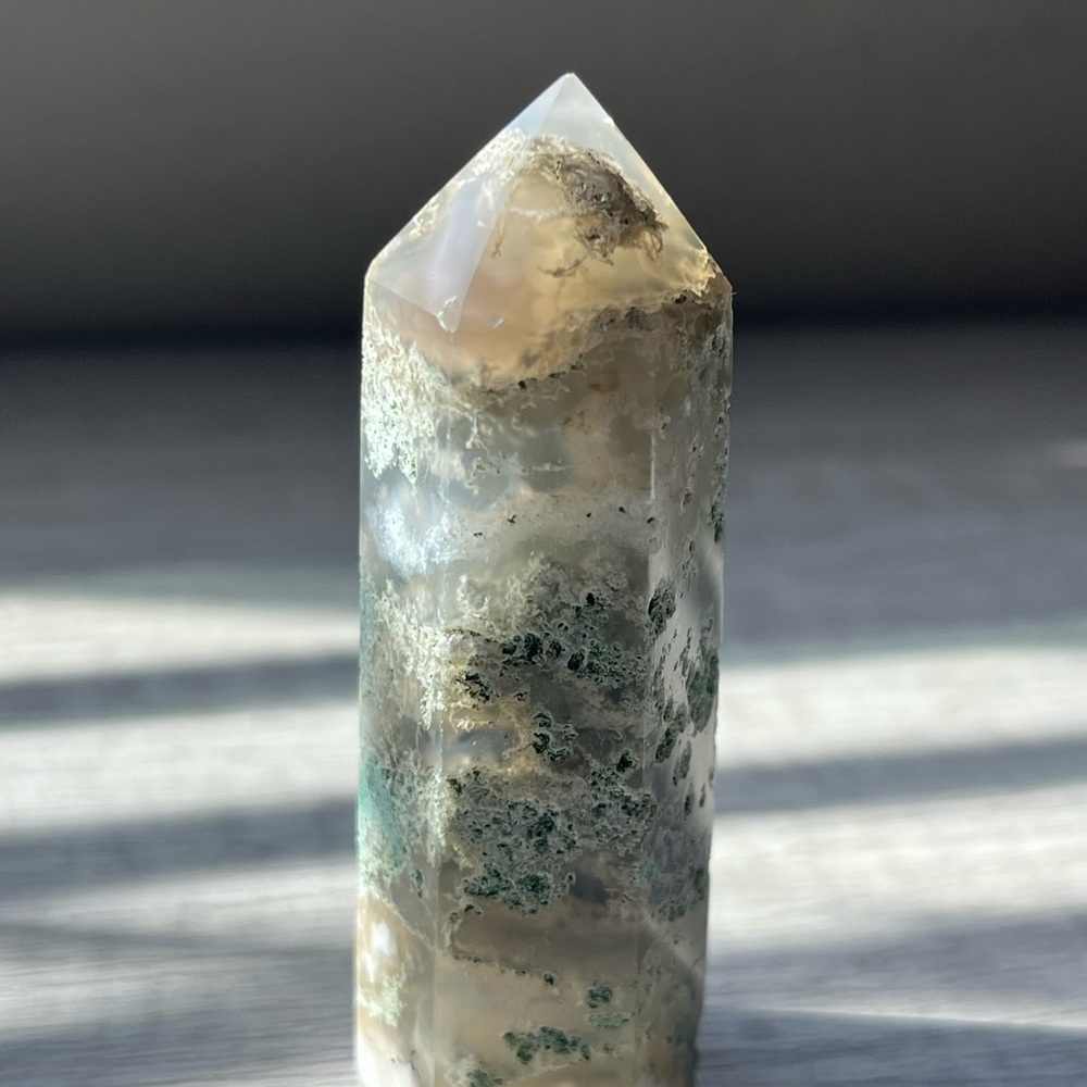 Moss Agate Crystal Tower | Point Tower Gemstone | - Picture 5 of 7